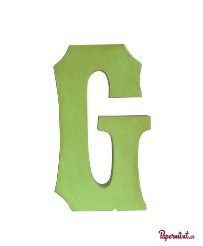 Letra decorativa color verde en papermint