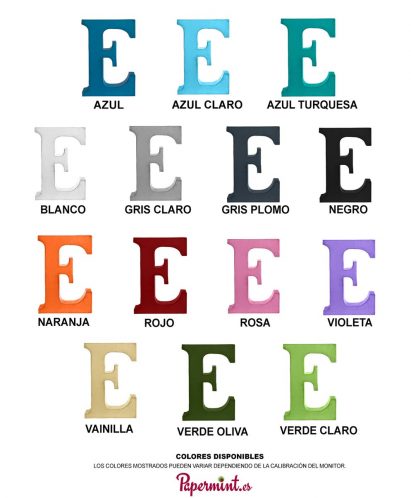 letras decorativas. Carta colores.Papermint