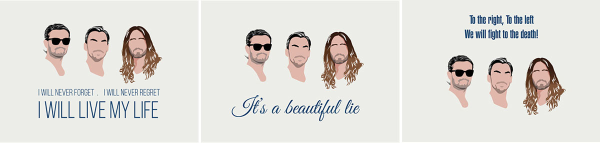 Posters minimalistas de 30 seconds to mars