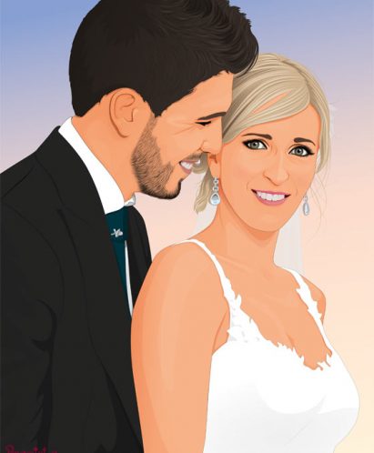 Retrato digital boda pop art