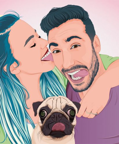 retrato pareja gracioso