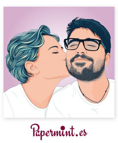 retratos de parejas pop art color