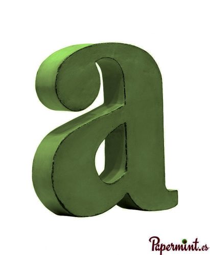Letra decorativa minúscula verde en Papermint