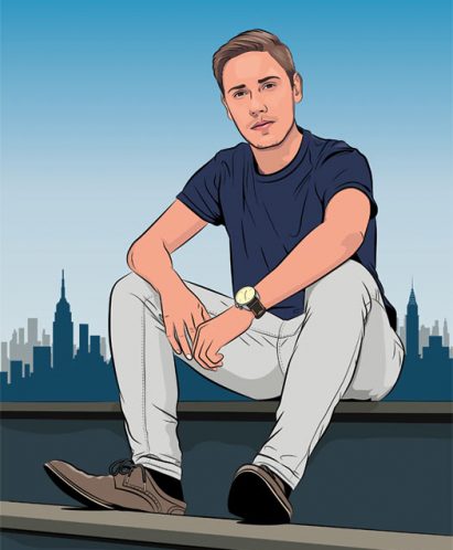 Retrato digital de chico personalizado