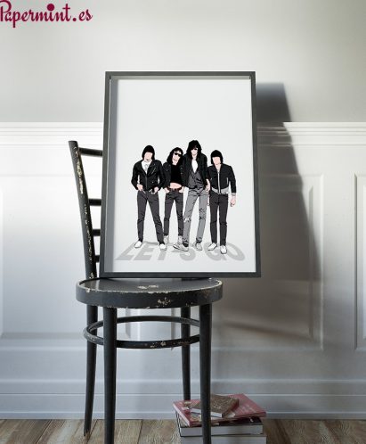 lámina con marco de los Ramones