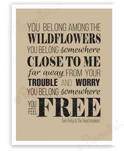 lámina poster con frase de Wildflowers