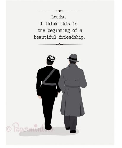 póster con frase final de Casablanca en inglés