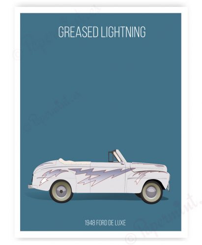 Póster del coche blanco de Grease