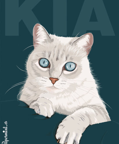 Retrato de gata con nombre