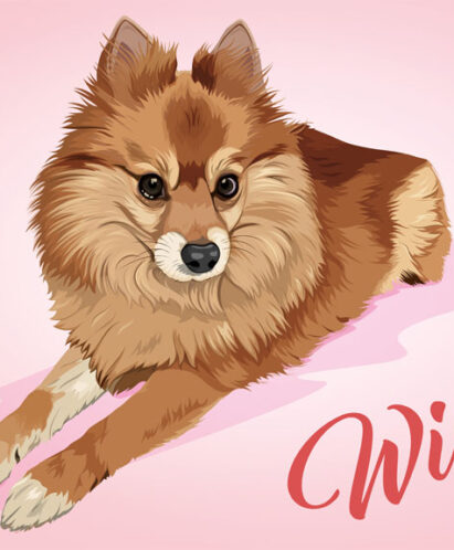 Ilustración de perro con nombre