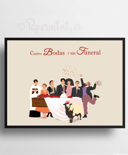 Cartel de Cuatro Bodas y un Funeral