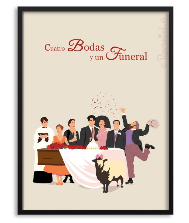 Póster alternativo de Cuatro Bodas y un Funeral Papermint Póster alternativo de Cuatro Bodas y un Funeral Papermint