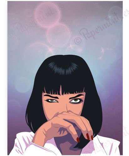 Póster escena aseo de Pulp Fiction