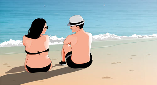 Retrato cómic de pareja con fondo personalizado