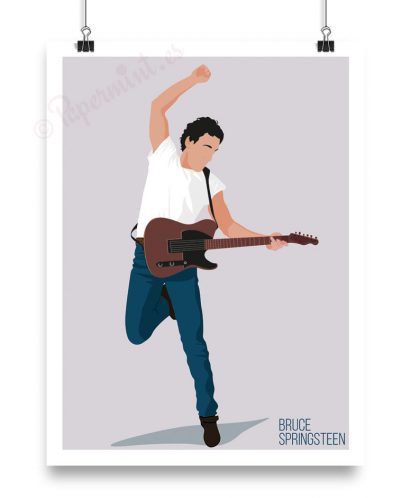 Lámina con ilustración minimalista de Bruce Springsteen