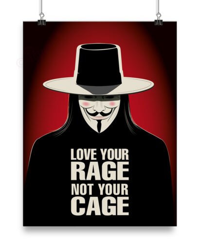 Lámina personalizada con frase de V de Vendetta