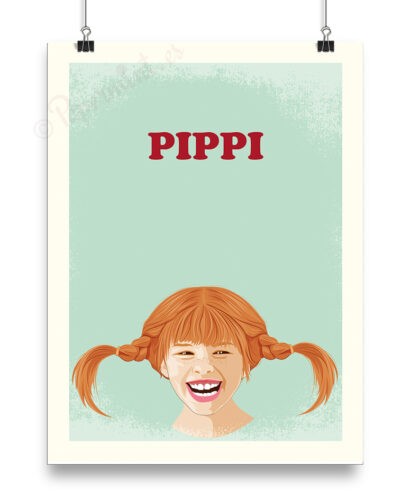 Lámina con dibujo de Pippi.