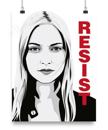 Lámina con ilustración de Etta, personaje de Fringe.