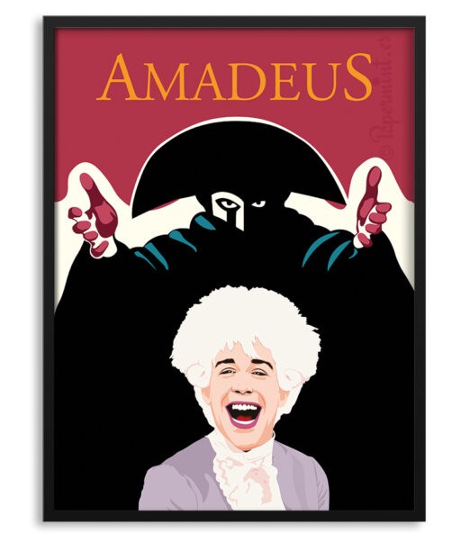 Póster ilustrado de la película "Amadeus"