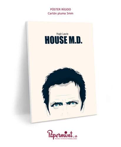 Póster rígido con retrato de House (Hugh Laurie)