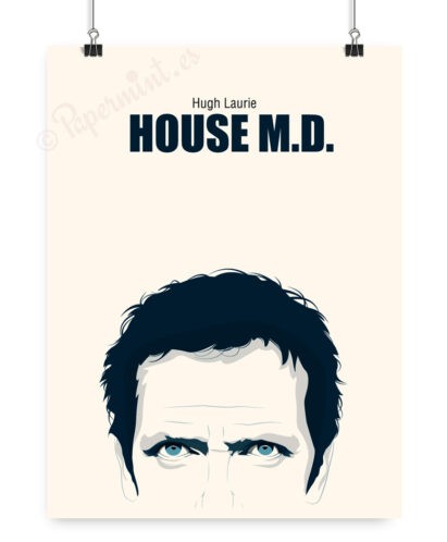Lámina de la serie House. Retrato Hugh Laurie