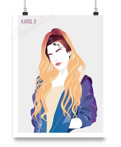 Lámina con ilustración propia de Karol G.