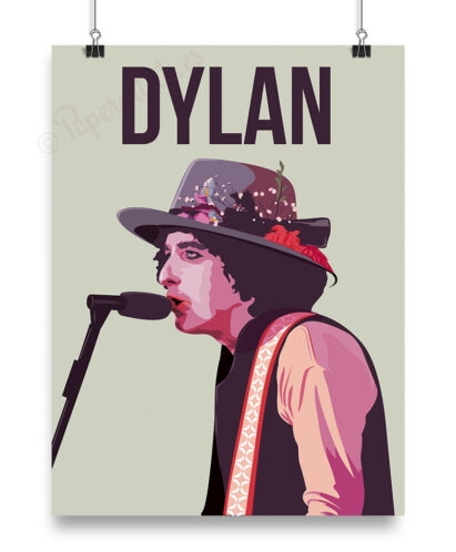 Póster ilustración de Bob Dylan.
