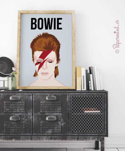 Cuadro David Bowie en habitación.