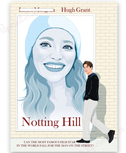 Cartel cine personalizado con retrato de la película Notting Hill