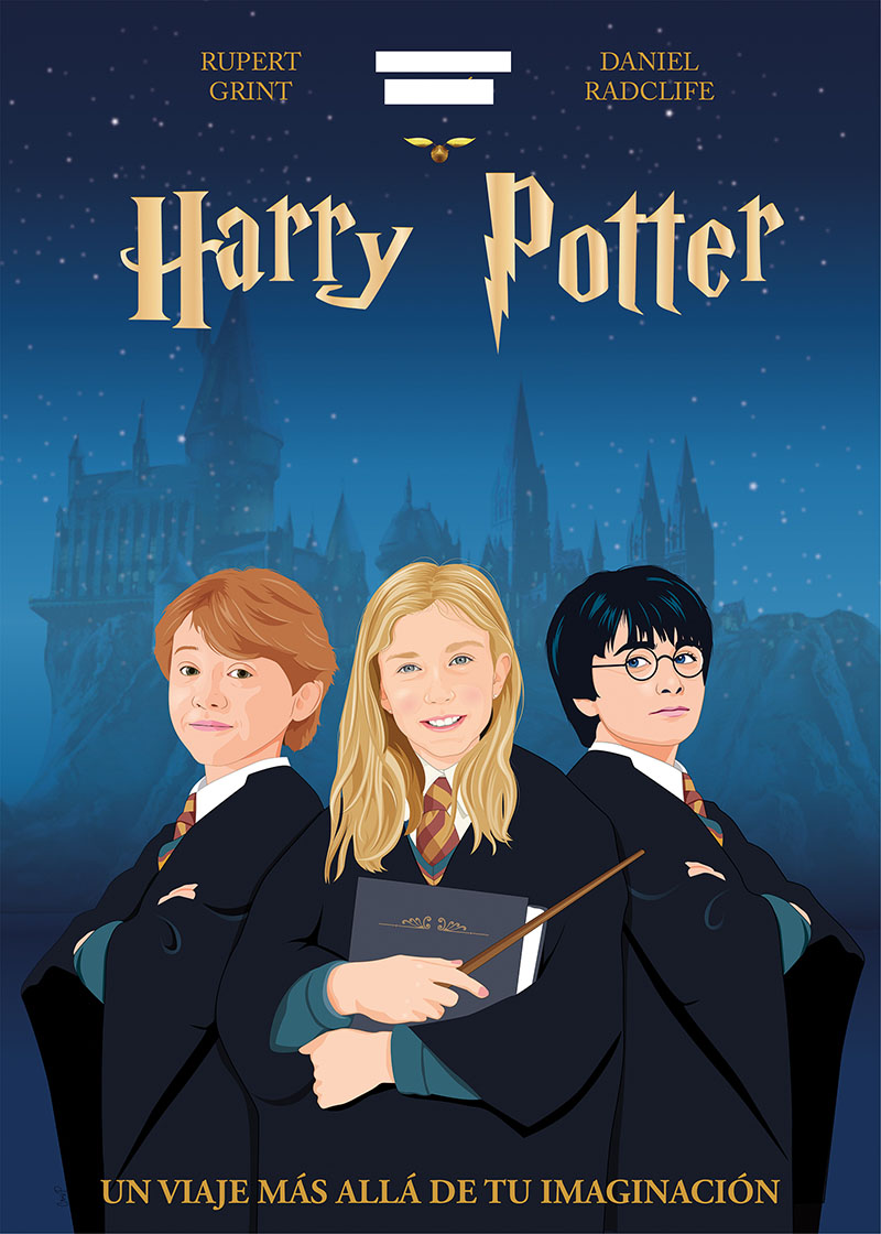 Cartel de Harry Potter con retrato personalizado