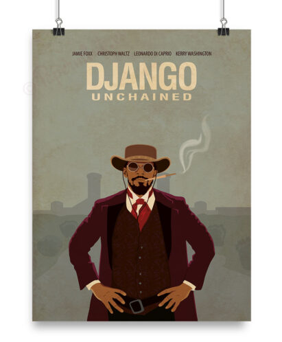 Lámina con ilustración de Django Unchained.