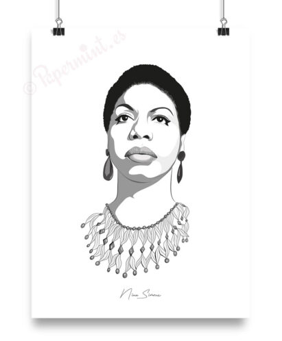 Póster con retrato de Nina Simone.