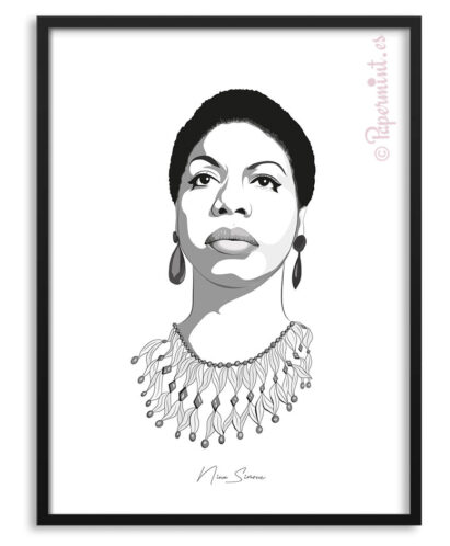 Cuadro con retrato de Nina Simone.