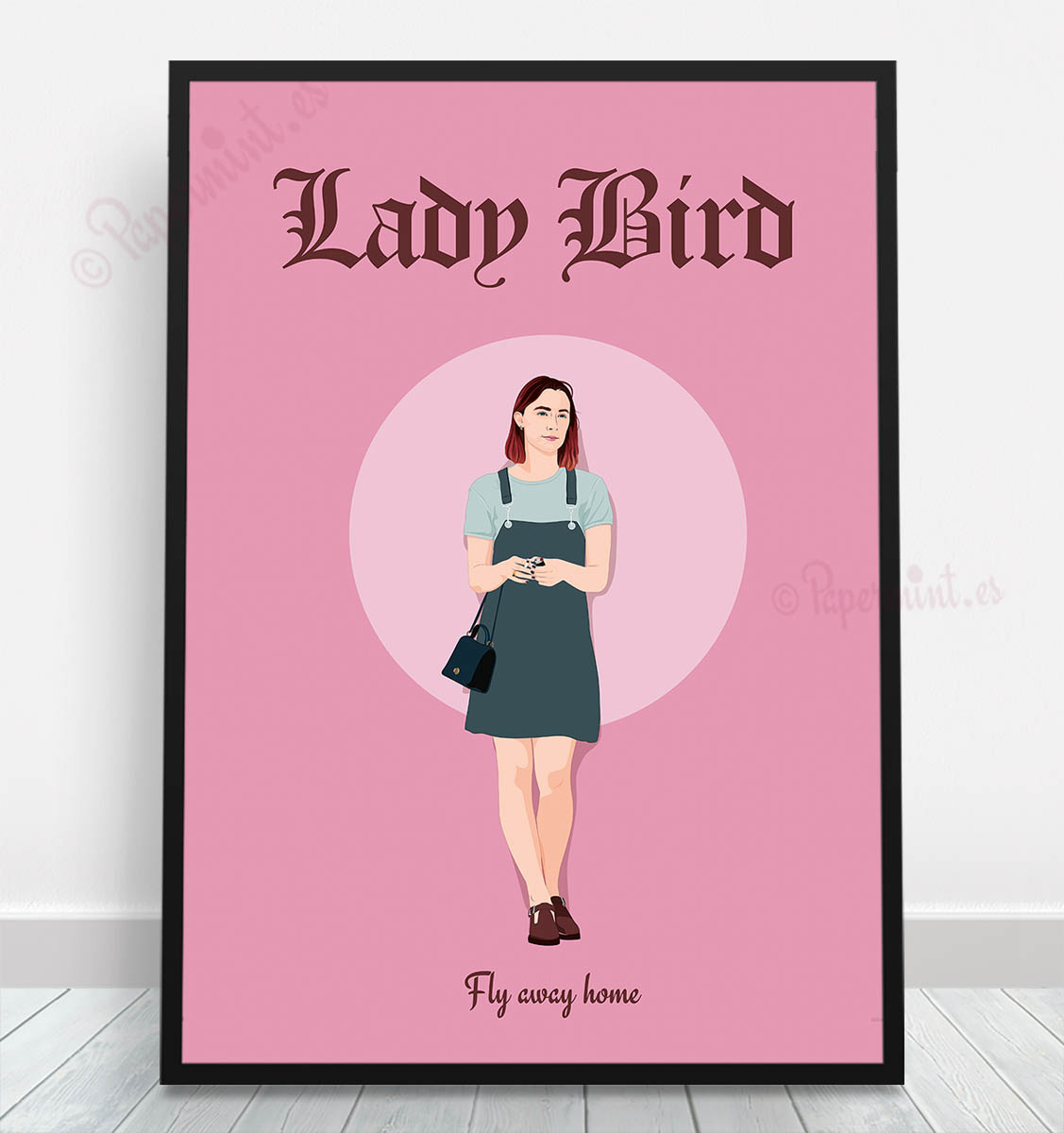 Póster de "Lady Bird" con marco negro