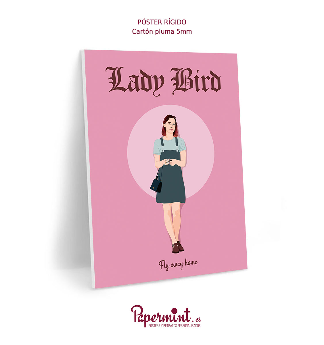 Lámina de "Lady Bird" sobre formato rígido.