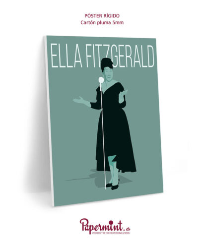 Póster rígido con silueta de Ella Fitzgerald.