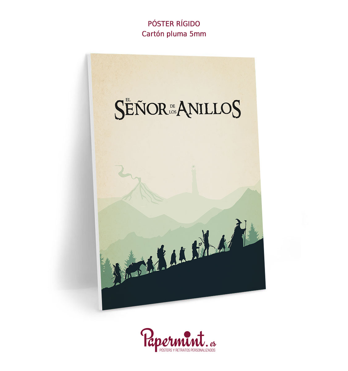 Ilustración de "El Señor de los Anillos" en formato póster rígido.