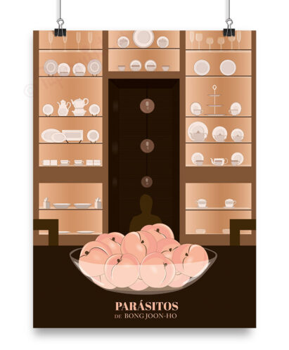 Lámina ilustrada de la película "Parásitos"