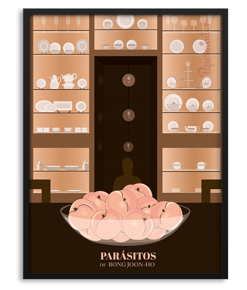 Póster con marco de la película "Parásitos"