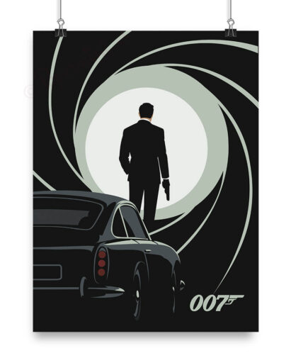 Póster ilustrado de "James Bond, agente 007"
