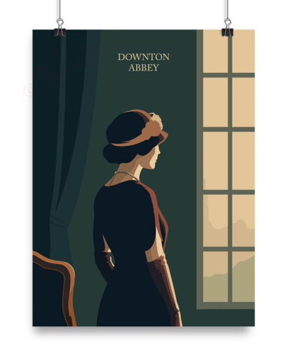 Póster con ilustración personalizada de la serie "Downton Abbey"