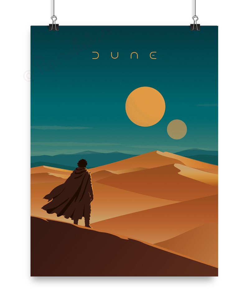 Póster de "Dune" con ilustración personalizada.