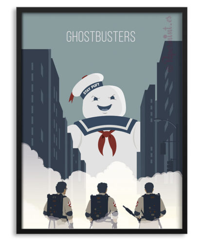 Cuadro con póster ilustrado de la película "Ghostbusters"