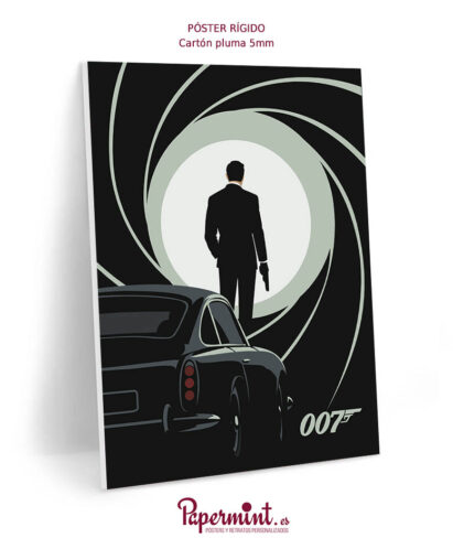 Póster formato rígido de ilustración del personaje James Bond.