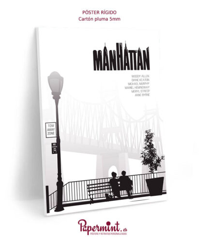 Póster en formato rígido de "Manhattan", película de Woody Allen.