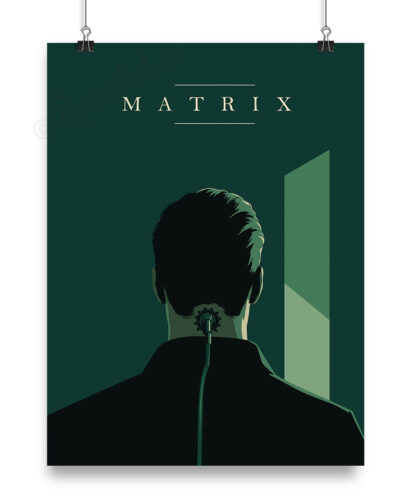 Póster ilustrado de la película "Matrix"