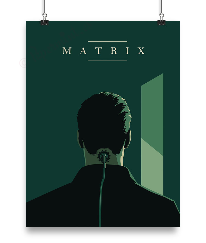 Póster ilustrado de la película "Matrix"